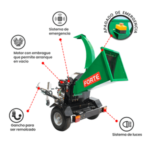 BIOTRITURADORA ORGANICA FORTE A GASOLINA 15 HP A.E, 2 CUCHILLAS, ACOPLE DIRECTO